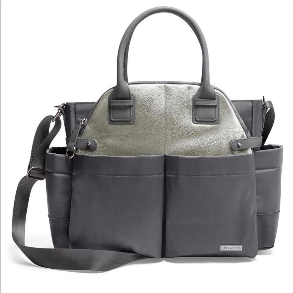 NWT Skip Hop Chelsea Downtown Chic Diaper Satchel, gray